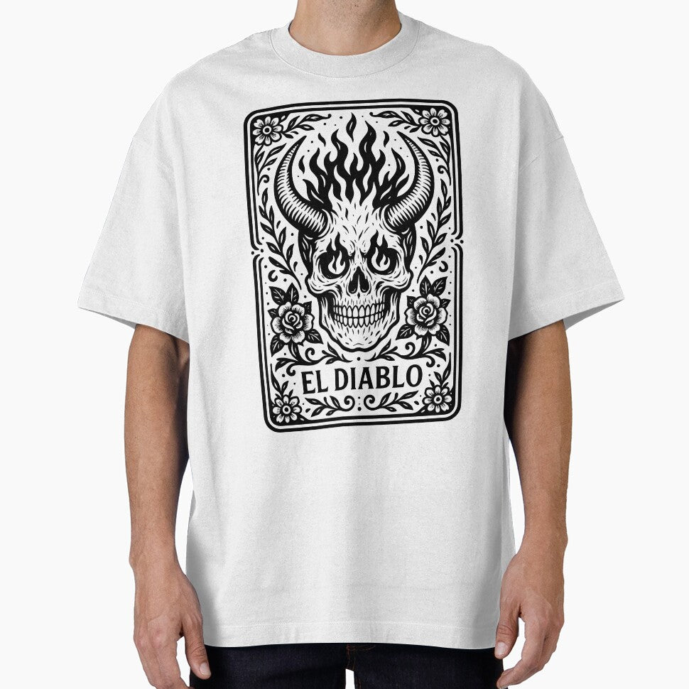 The Devil Tarot Card Print – Ornamental Black and White Art by  Ojo de Lilith T-Shirts, Hoodie, Sweatshirt (Image 1)