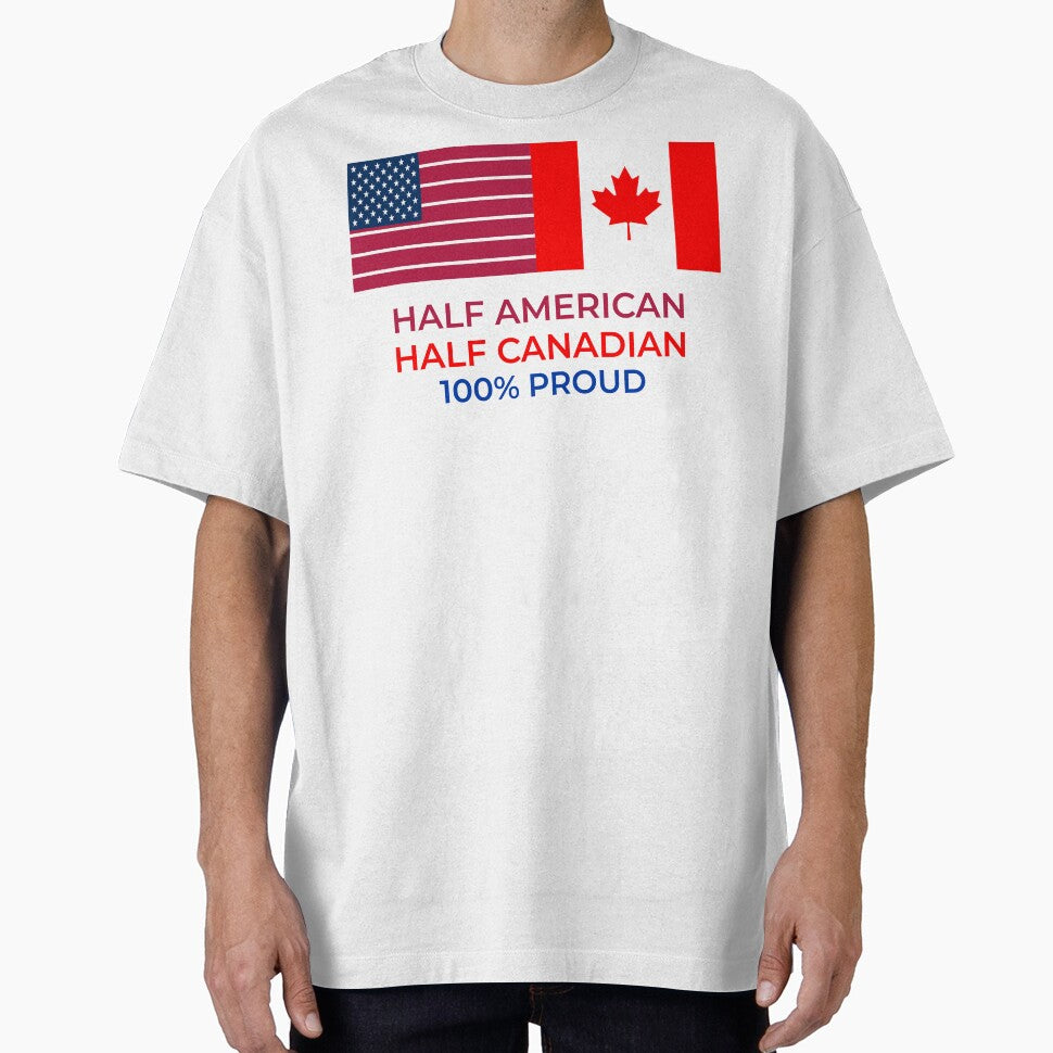half American half Canadian 100% proud dual heritage by GlobalPrintArt