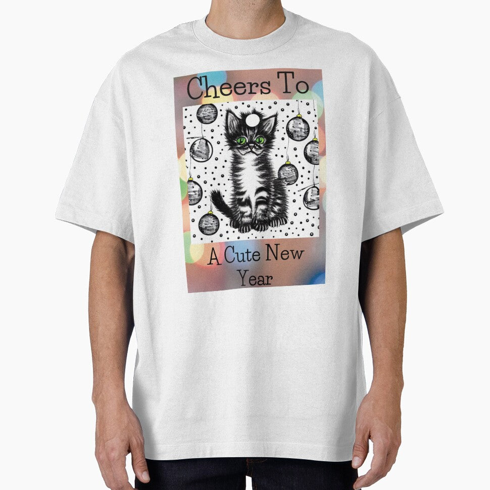 Cheers To A Cute New Year-Cute Kitten by ColordCreations T-Shirts, Hoodie, Sweatshirt | BlankRebels.com (Image 1)
