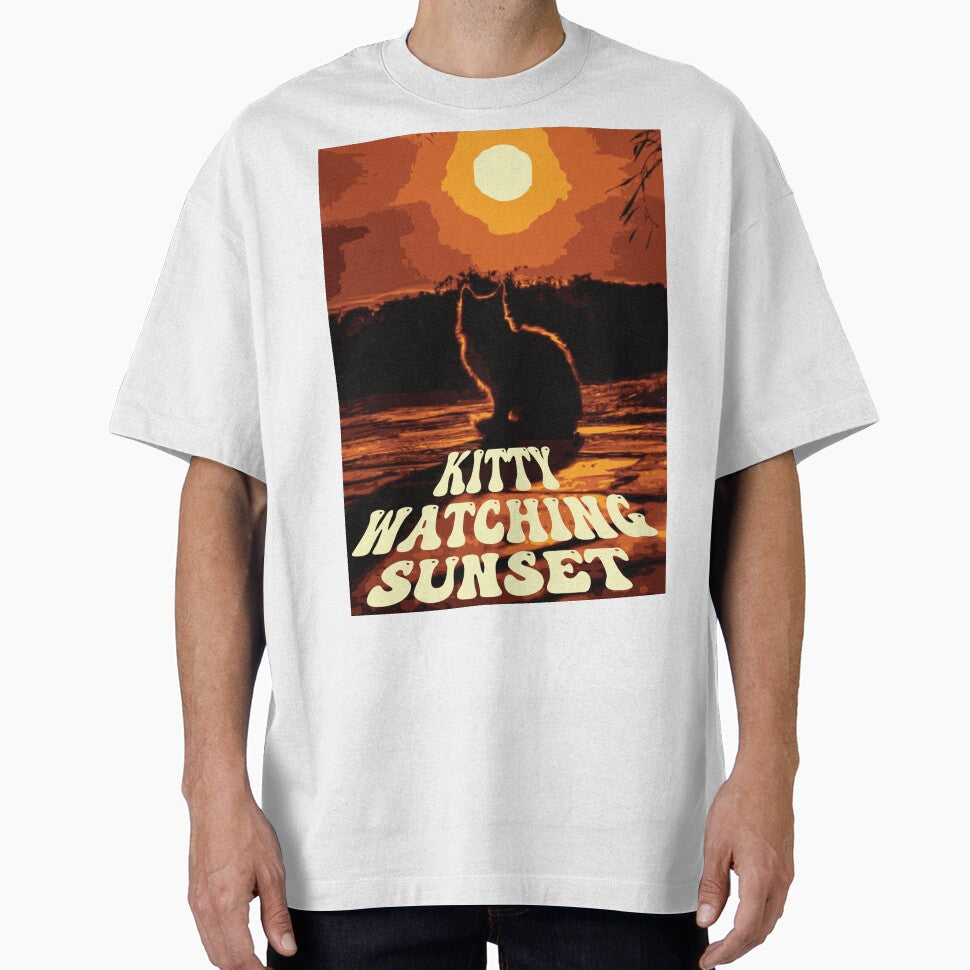 Kitty Cat Looking at Sunset by typoinspired T-Shirts, Hoodie, Sweatshirt | BlankRebels.com (Image 1)