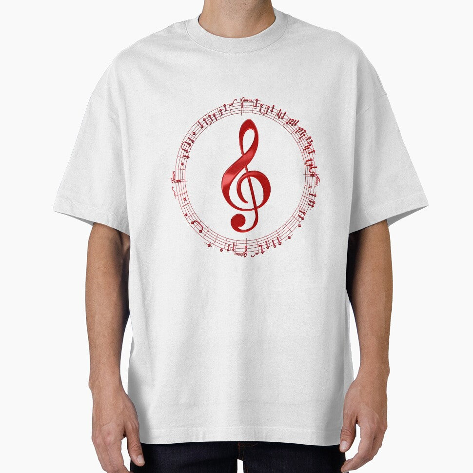 Red Treble Clef Inside Music Notes by CoolDoodles T-Shirts, Hoodie, Sweatshirt | BlankRebels.com (Image 1)