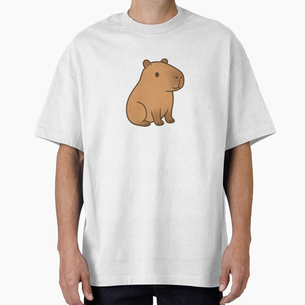 Cute Kawaii Capybara Sitting Blush Cheeks T-Shirts, Hoodie, Sweatshirt