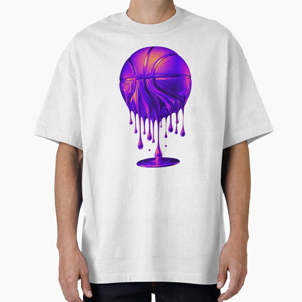 Purple Gold Basketball Drip Cool Basketball Funny Ball by FunToTheFullest T-Shirts, Hoodie, Sweatshirt (Image 1)