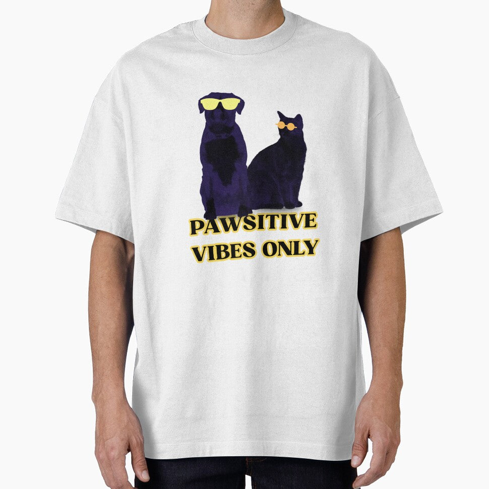 Dog & Cat " Pawsitive Vibes Only" by NogiArt T-Shirts, Hoodie, Sweatshirt | BlankRebels.com (Image 1)