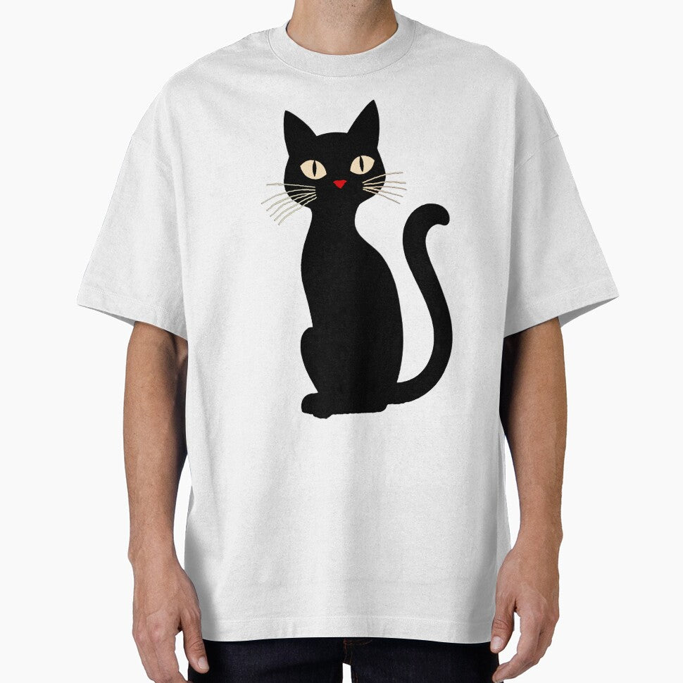 Black Cat Halloween Illustration - Minimalist Spooky Design by  Ojo de Lilith T-Shirts, Hoodie, Sweatshirt (Image 1)