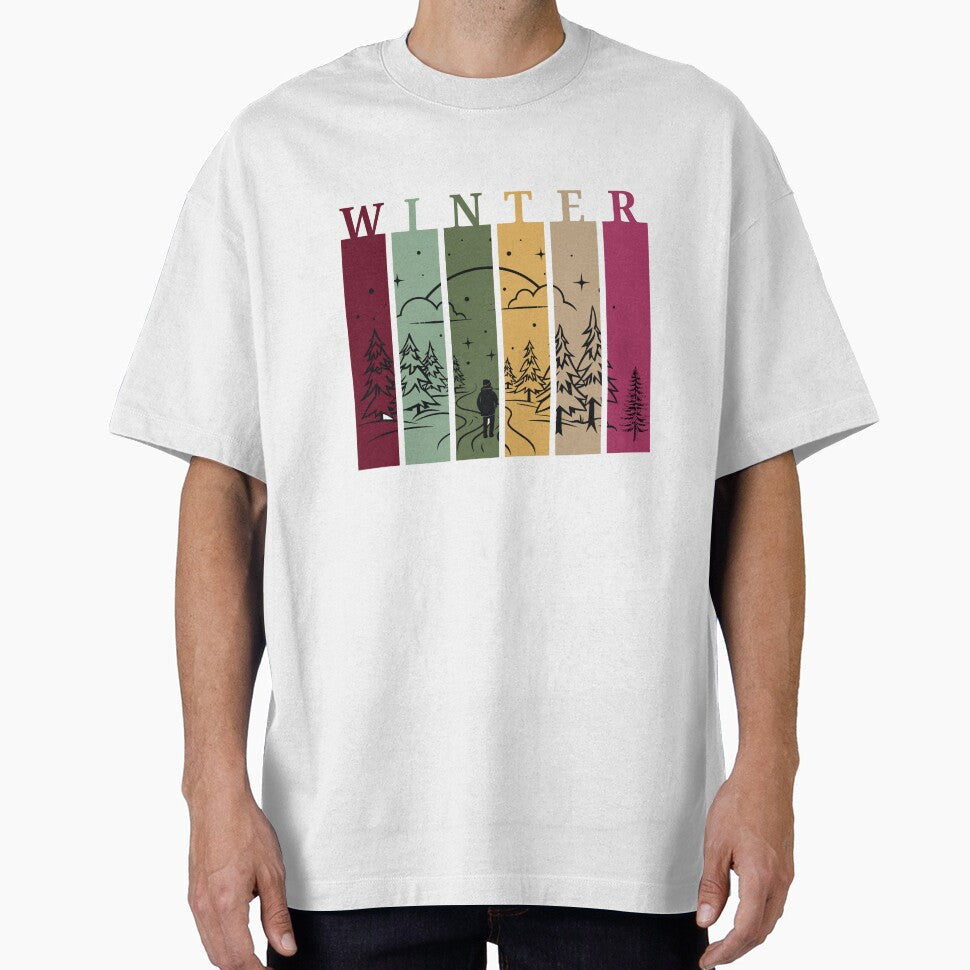 Winter Forest Walk Retro Landscape hoodie/sweater– Scenic Adventure by LUMA HOUSE