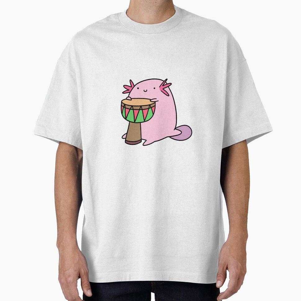 Axolotl Playing the Djembe by SaradaBoru T-Shirts, Hoodie, Sweatshirt | BlankRebels.com (Image 1)