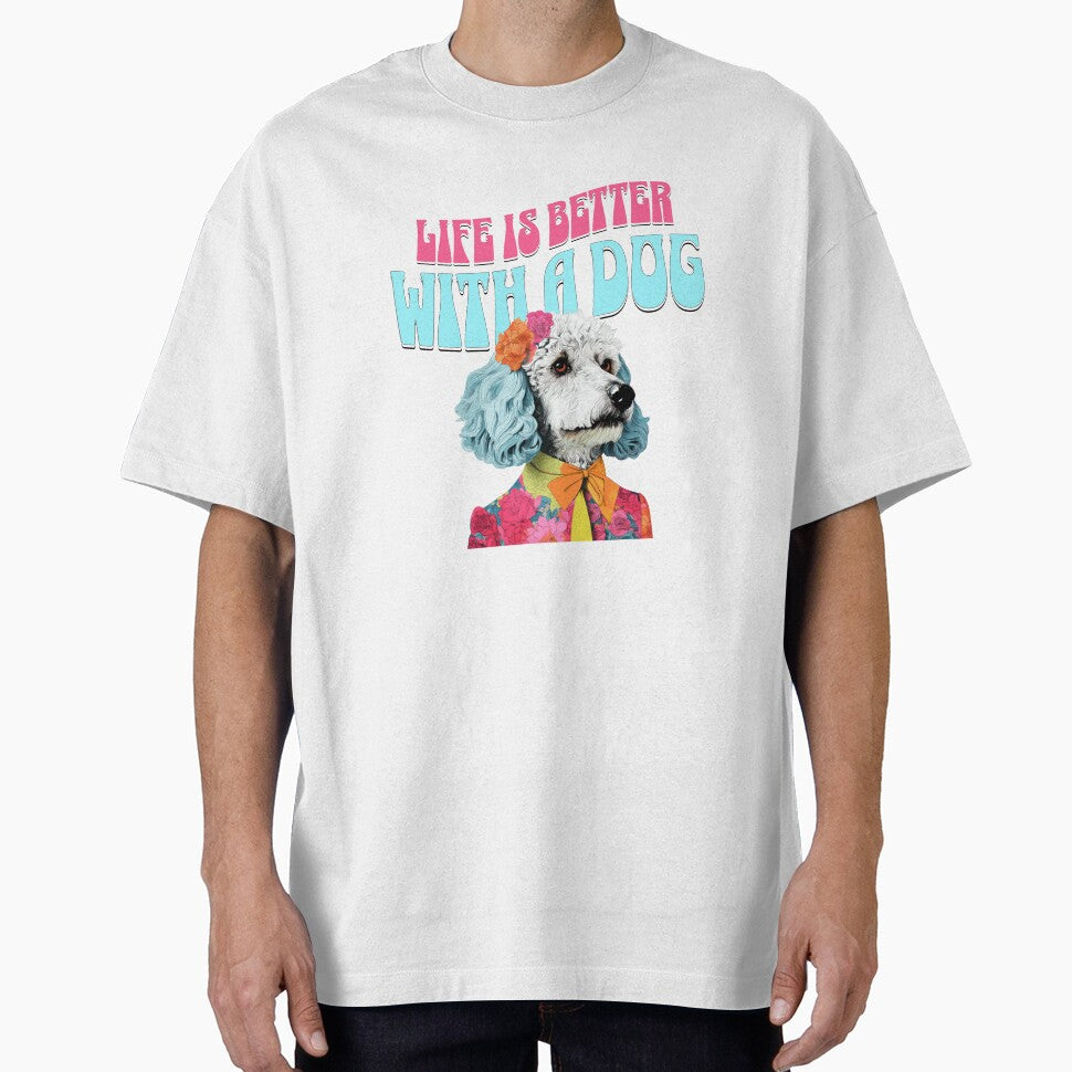 life is better with a dog - white doodle by KimRG T-Shirts, Hoodie, Sweatshirt | BlankRebels.com (Image 1)