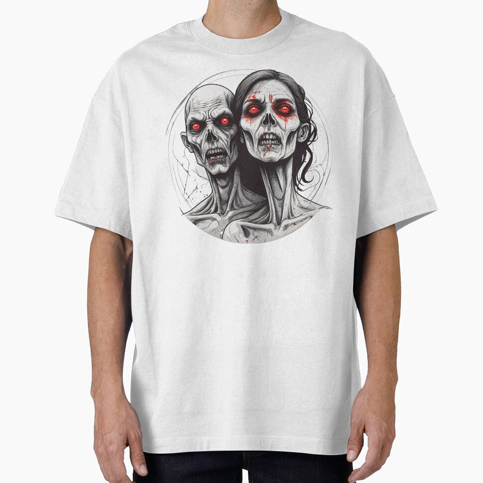Zombie Couple - Bloody Couple Portrait by NightTimeJ T-Shirts, Hoodie, Sweatshirt | BlankRebels.com (Image 1)