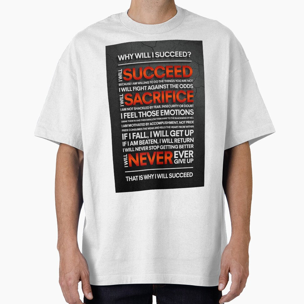 I Will Succeed: Typography Art by Kasner T-Shirts, Hoodie, Sweatshirt | BlankRebels.com (Image 1)