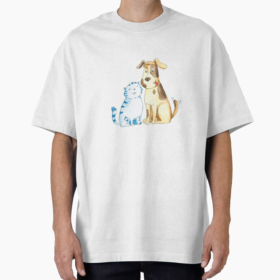 dog and cat watercolor by zarinestore