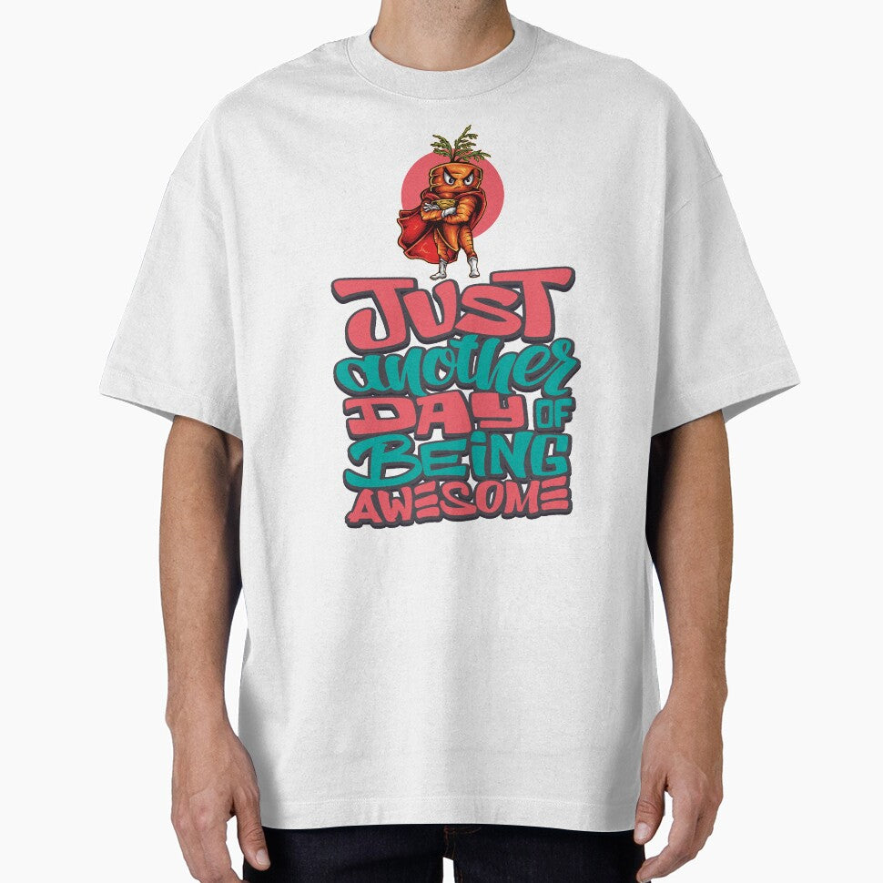 Just Another Day Being Awesome Angry Carrot Foodie Superhero by ProjectX23 T-Shirts, Hoodie, Sweatshirt (Image 1)