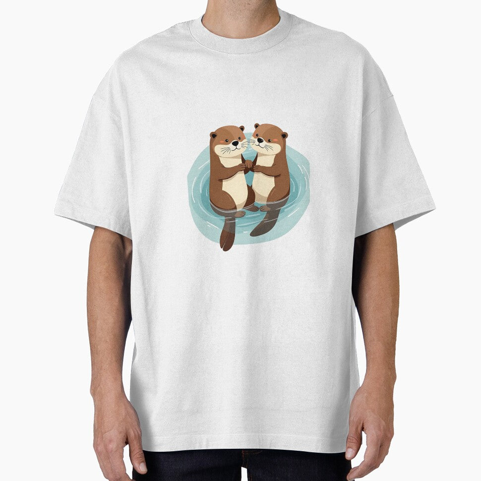 Cute Otters Holding Hands by VibeTCreations T-Shirts, Hoodie, Sweatshirt | BlankRebels.com (Image 1)