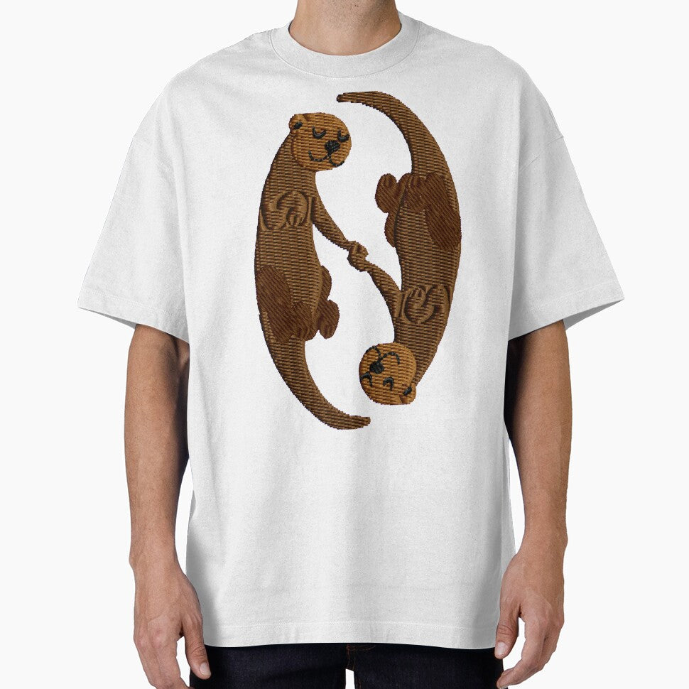 Kawaii Sleeping Otters by storiedthreads T-Shirts, Hoodie, Sweatshirt | BlankRebels.com (Image 1)