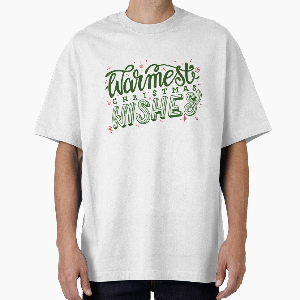 Warm Christmas Wishes Lettering - Green by Ruby The Illustrator T-Shirts, Hoodie, Sweatshirt | BlankRebels.com (Image 1)