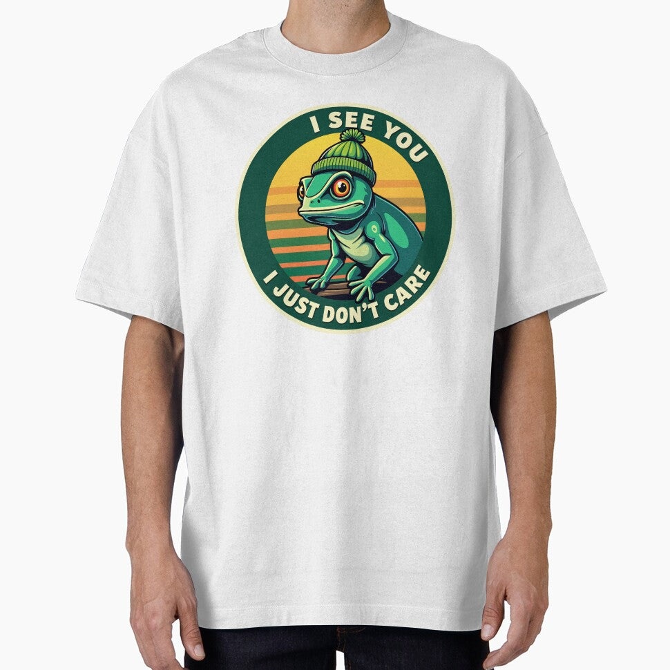 Grumpy Chameleon Sarcastic Introvert Quote Retro Sunset by The Grumpy Pet Club T-Shirts, Hoodie, Sweatshirt (Image 1)