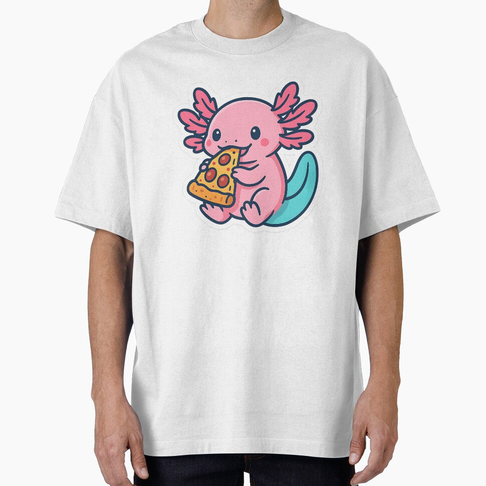 Axolotl Enjoying Pizza by Anime and 90s Style T-Shirts, Hoodie, Sweatshirt | BlankRebels.com (Image 1)