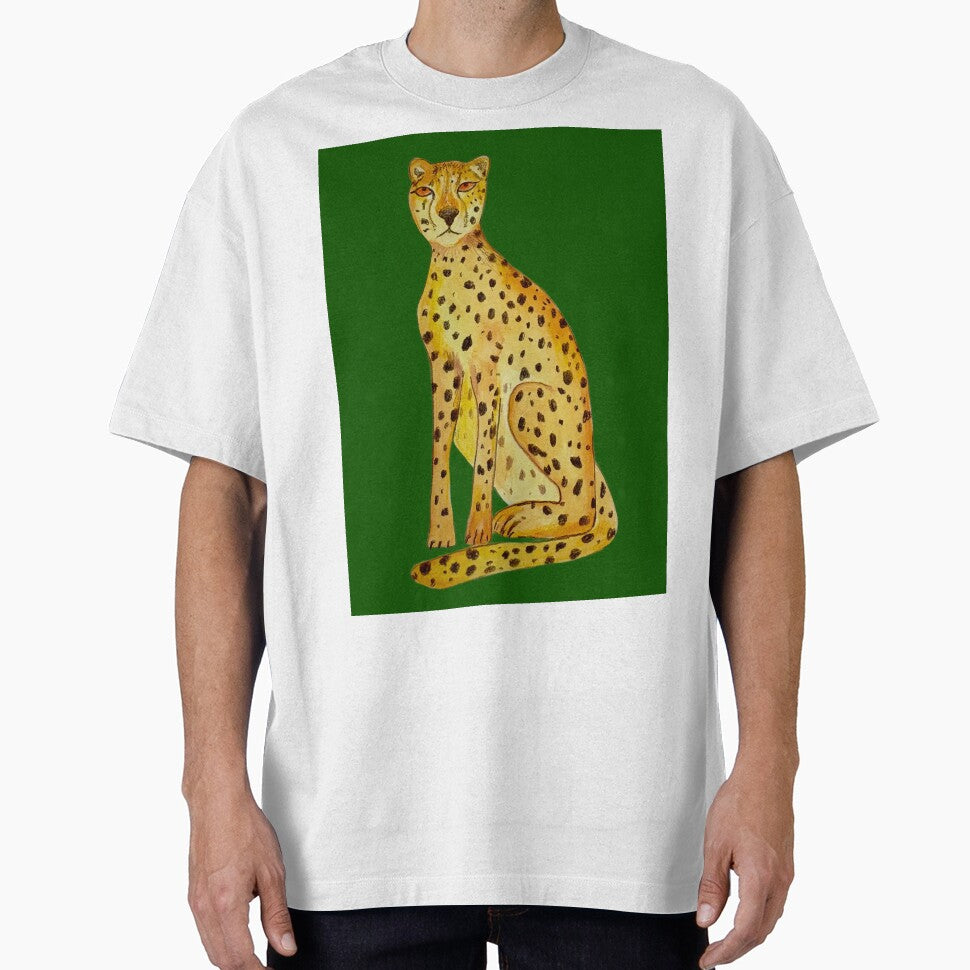 Sitting Cheetah on Green by MyCraftyNell T-Shirts, Hoodie, Sweatshirt | BlankRebels.com (Image 1)