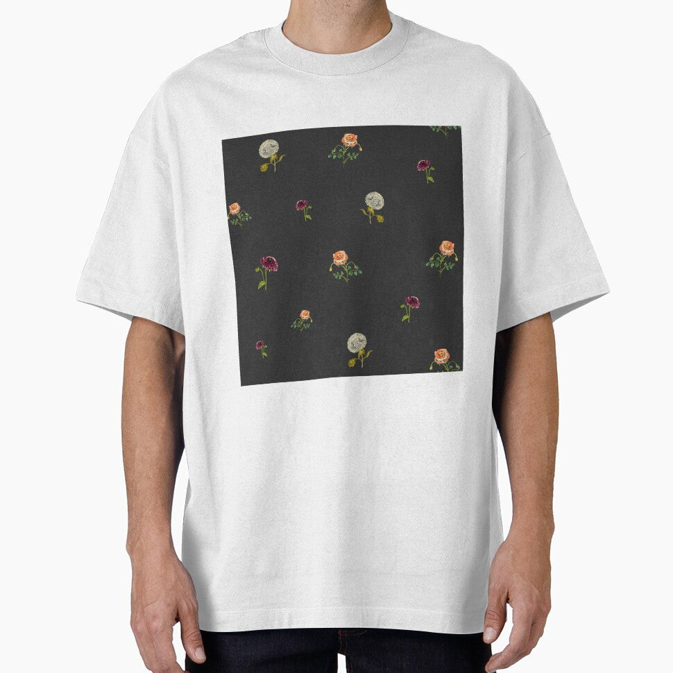 Dahlia hydrangea rose pattern cute a watercolor grey by Yana Mustafina | Boho Soulful Designs T-Shirts, Hoodie,... (Image 1)