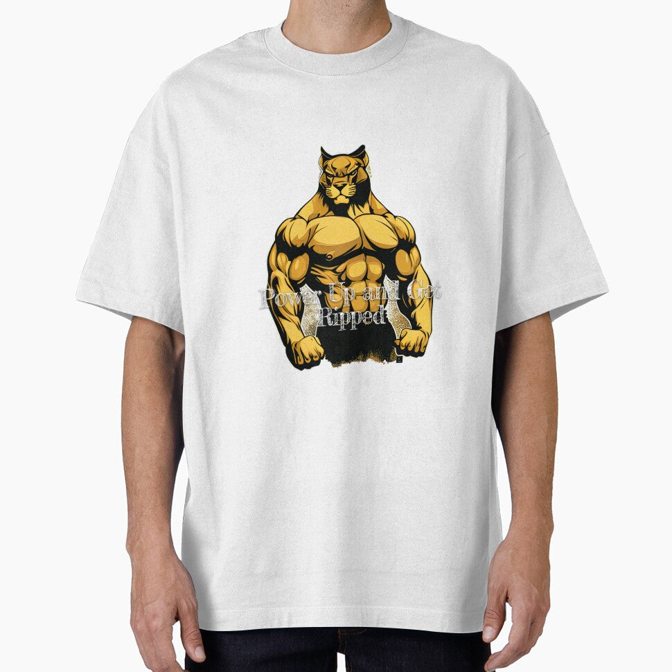 Power Up and Get RippedDesignBodybuilding Fitness Gym Workout Exercise Merch Print Design by tengamerx... (Image 1)
