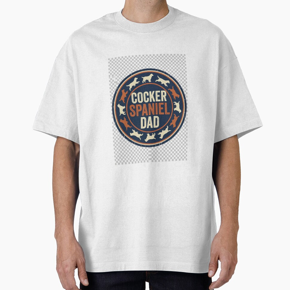Cocker Spaniel Dad Vintage Badge Design Gift for Dog Lovers by courtsideco T-Shirts, Hoodie, Sweatshirt (Image 1)