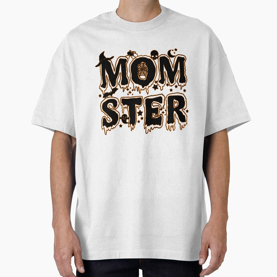 MOMSTER Halloween t-shirt, Halloween shirt for mom, Halloween gift for mom, Mom life, black and orange by... (Image 1)