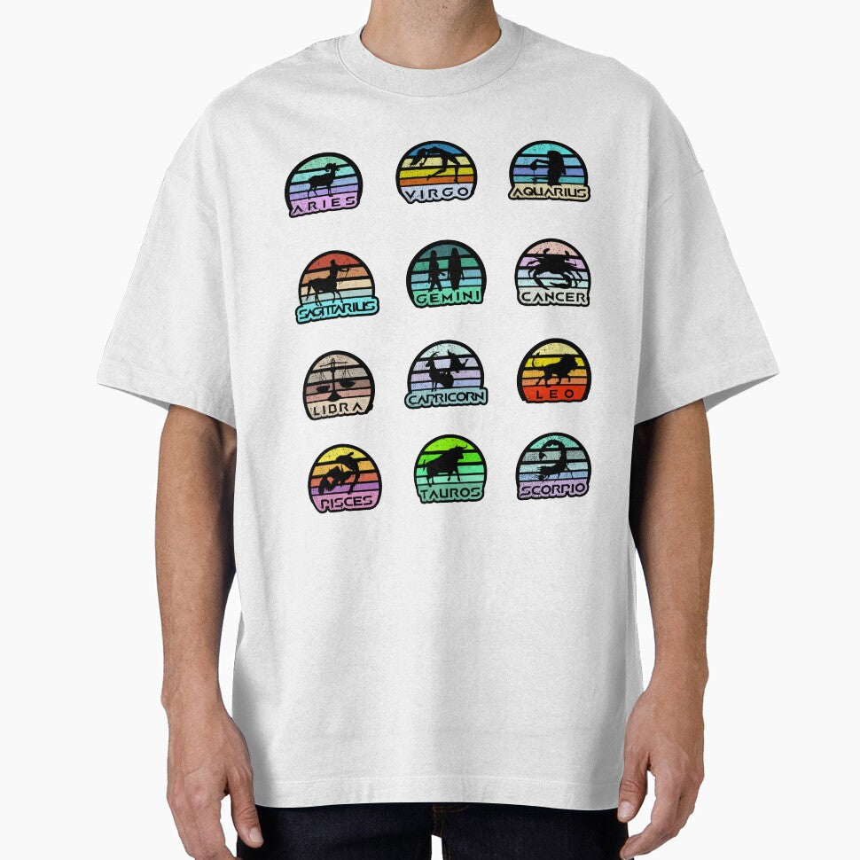 Pack of all retro sun zodiac signs by CecyLL T-Shirts, Hoodie, Sweatshirt | BlankRebels.com (Image 1)