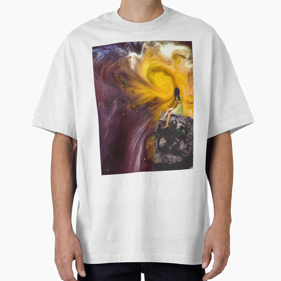 Dramatic colorful space swirl with a girl by DelightfulArts T-Shirts, Hoodie, Sweatshirt | BlankRebels.com (Image 1)