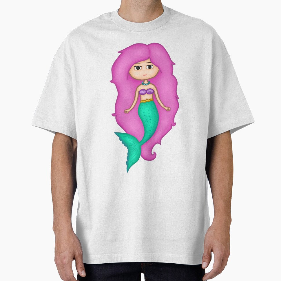 Adorable Mermaid With A Precious Face Drawn in The Kawaii Style - Perfect For Decorating Baby's Nursery by... (Image 1)