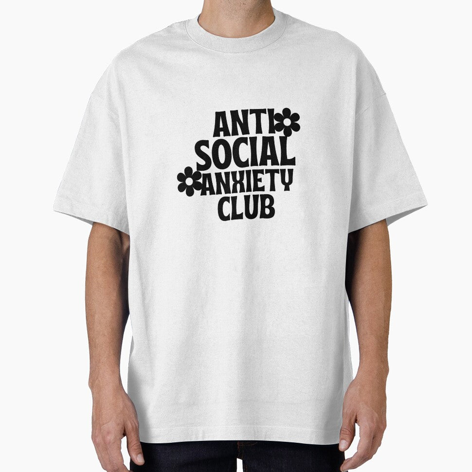Anti Social Anxiety Club Stickers with flowers around it by Uryummypie T-Shirts, Hoodie, Sweatshirt (Image 1)