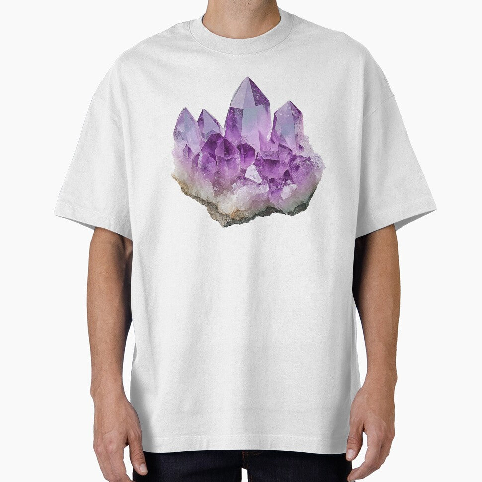 Amethyst Crystal Cluster – Purple Geode Mineral Watercolor Art by ys96 T-Shirts, Hoodie, Sweatshirt (Image 1)