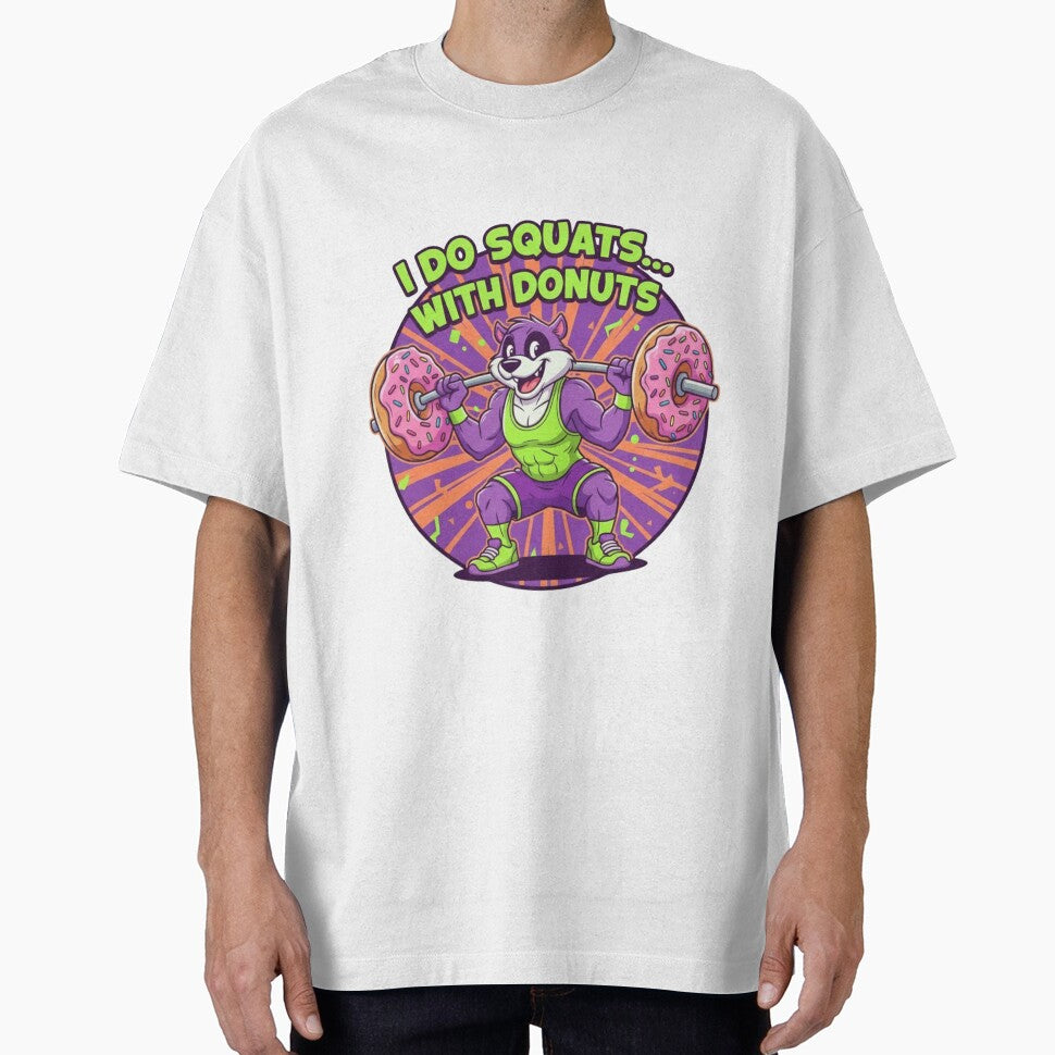 Funny Squats Donuts Gym – Humorous Weightlifting Animal Art Cheat Day Workout Foodies T-Shirts, Hoodie, Sweatshirt