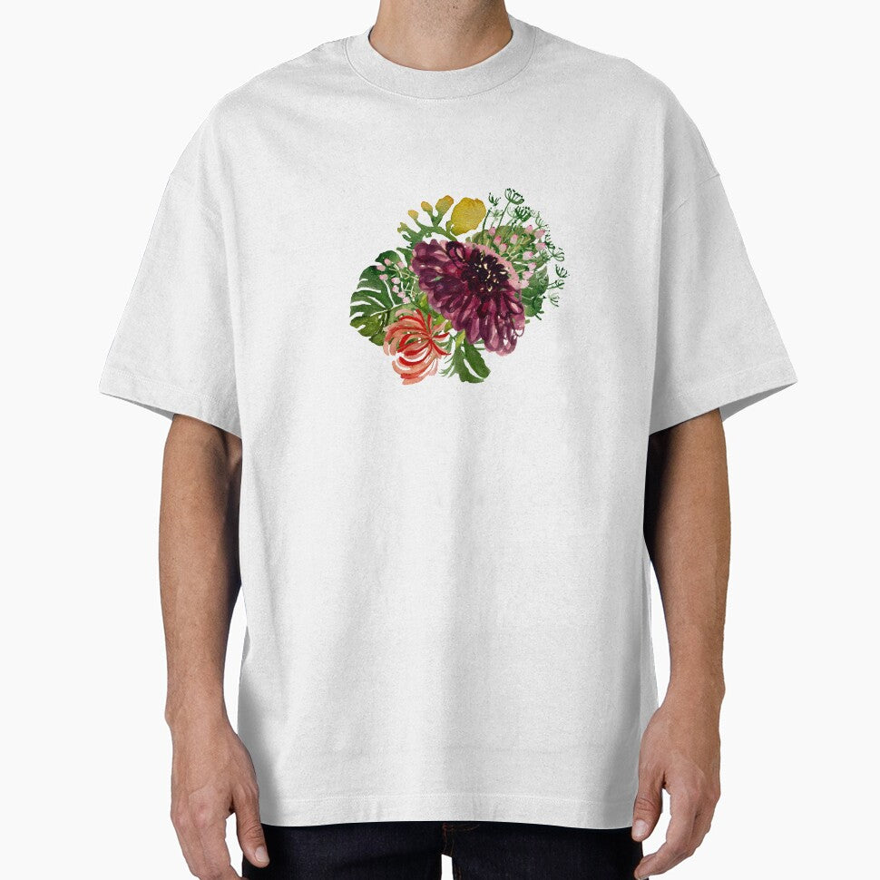 Dahlia palm leaf chrysanthemum cute a watercolor by Yana Mustafina | Boho Soulful Designs T-Shirts, Hoodie,... (Image 1)