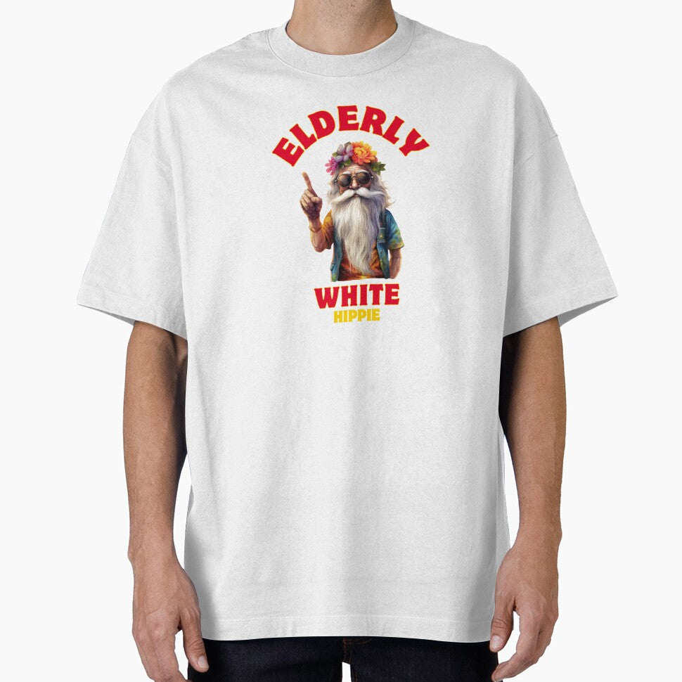 Elderly White Hippie Funny Retro Groovy Vintage Design GIfts by Maniutek T-Shirts, Hoodie, Sweatshirt (Image 1)