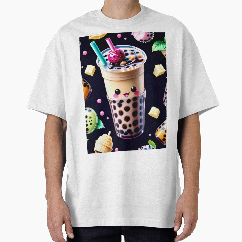 Kawaii Bubble Boba Tea Pattern by TheArtOfPat T-Shirts, Hoodie, Sweatshirt | BlankRebels.com (Image 1)