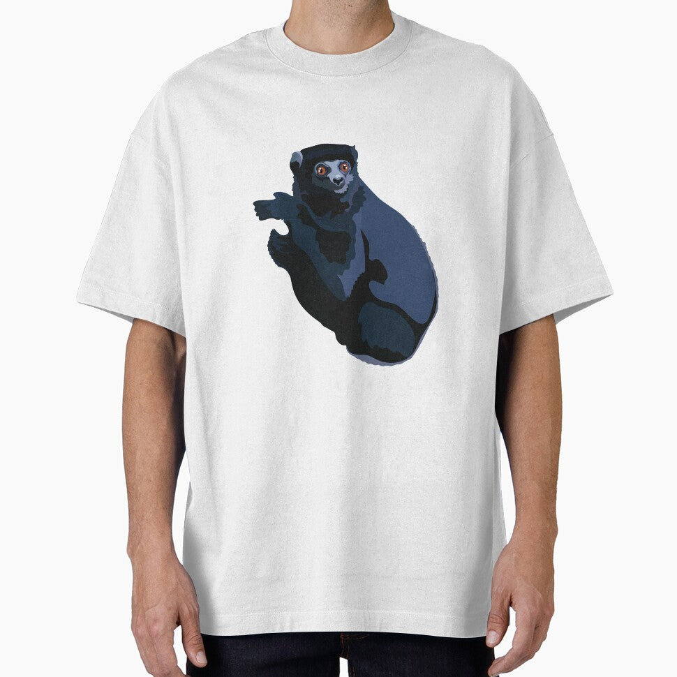 Perrier’s Sifaka Illustration – Rare Madagascar Lemur Art for Wildlife Lovers by PrettylittlepastelUk T-Shirts,... (Image 1)