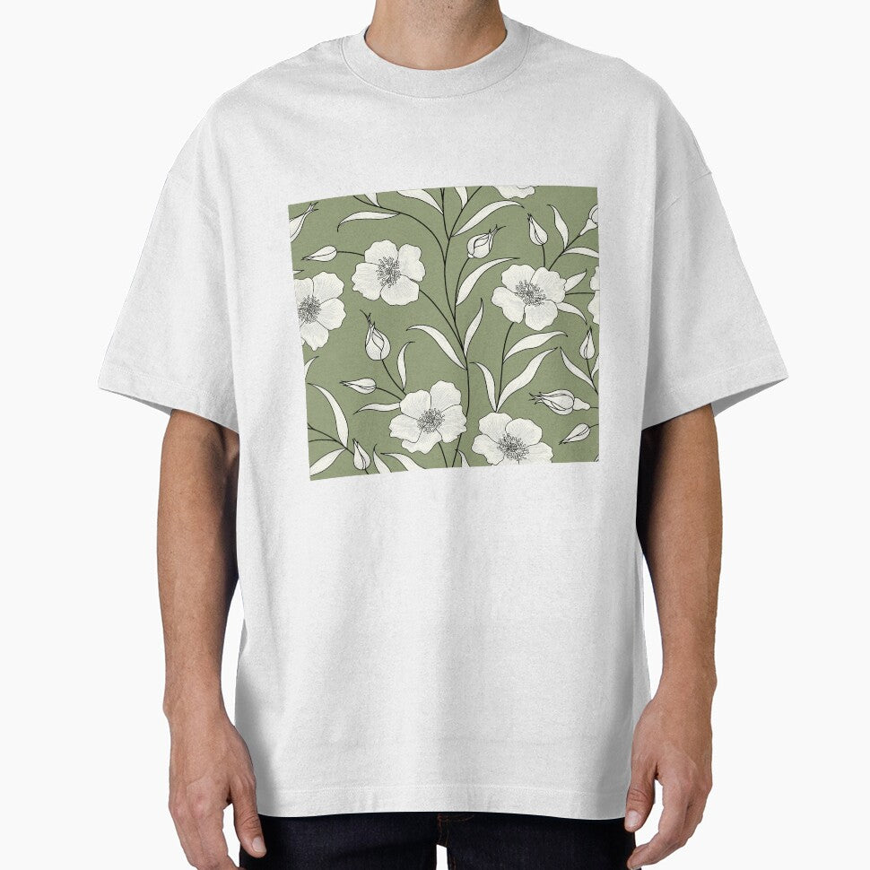Olive green floral by MLD112 T-Shirts, Hoodie, Sweatshirt | BlankRebels.com (Image 1)