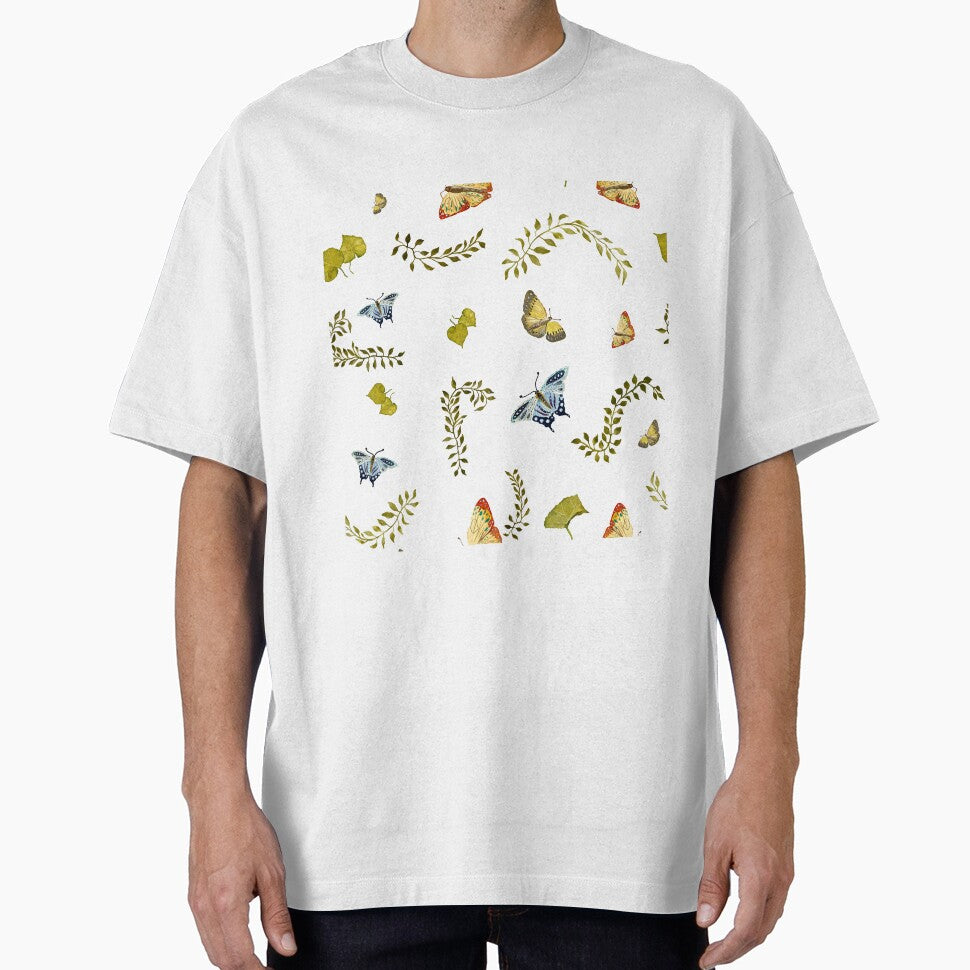 Nature liana butterfly leaf pattern a watercolor by Yana Mustafina | Boho Soulful Designs T-Shirts, Hoodie,... (Image 1)