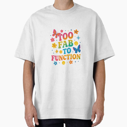 "Too Fab to Function Y2K Aesthetic Shirt – Retro Maximalist Butterfly Smiley Face Flower Design" by Cgriffin18... (Image 1)