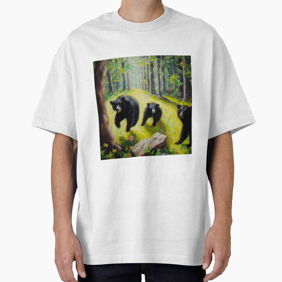 Black Bears Oil Painting by soulfulprintss8 T-Shirts, Hoodie, Sweatshirt | BlankRebels.com (Image 1)