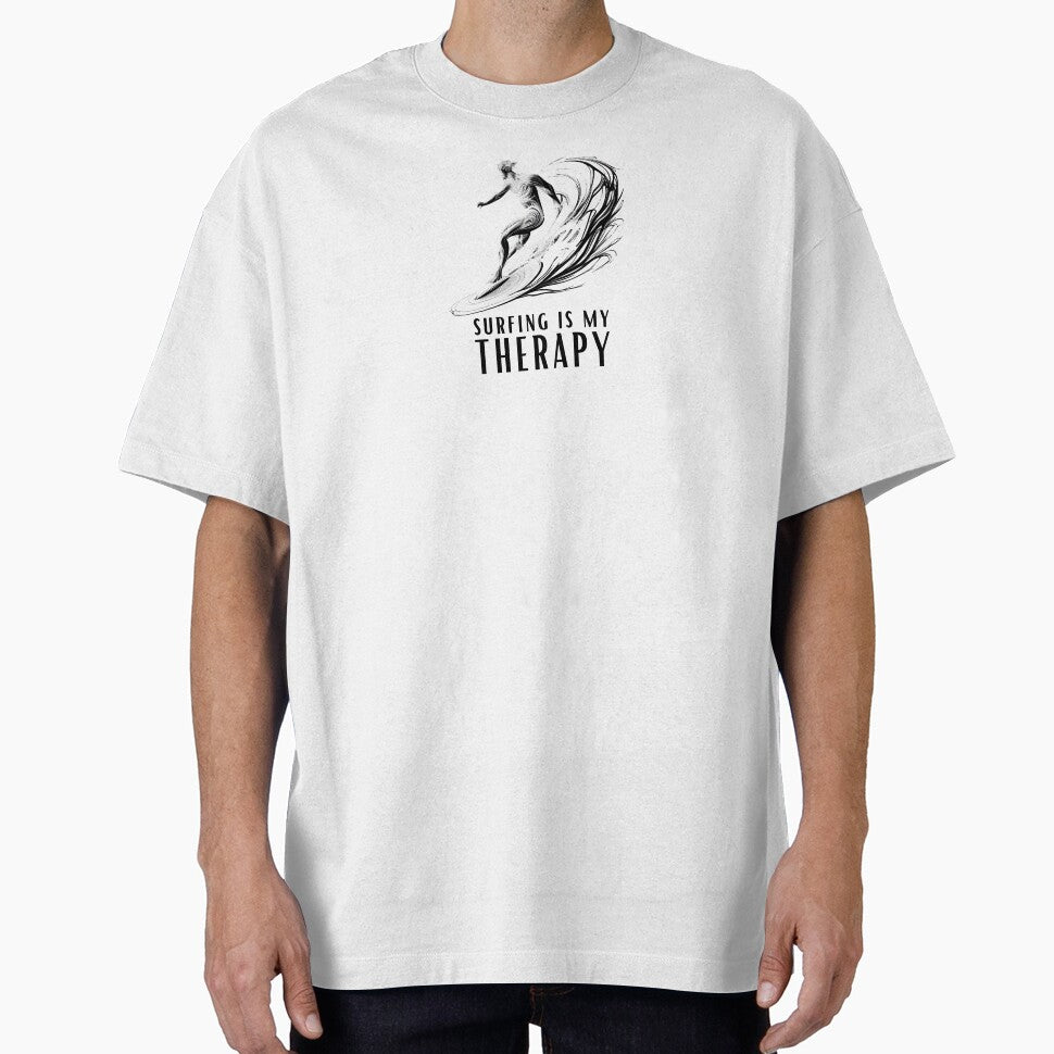 Surfing is My Therapy - Line Art Surfer by ShadowAndSlate T-Shirts, Hoodie, Sweatshirt | BlankRebels.com (Image 1)