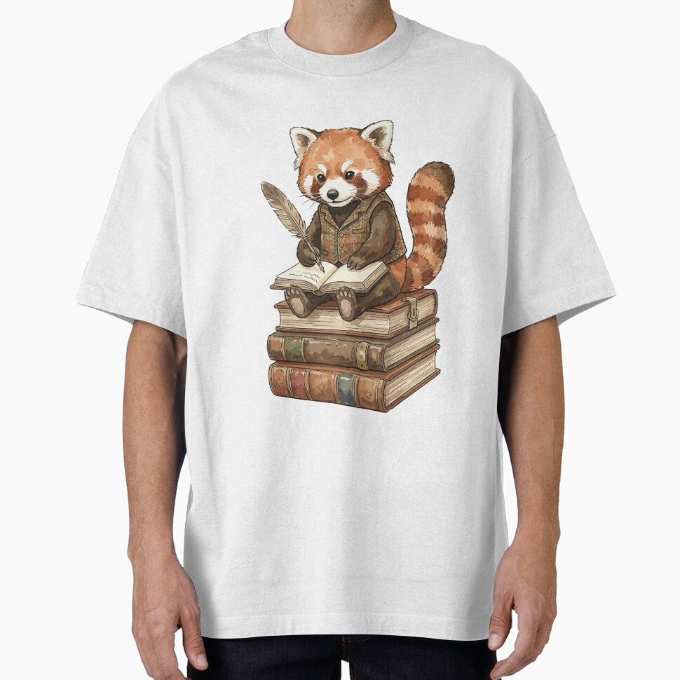 Light Academia: Literary Red Panda T-Shirts, Hoodie, Sweatshirt