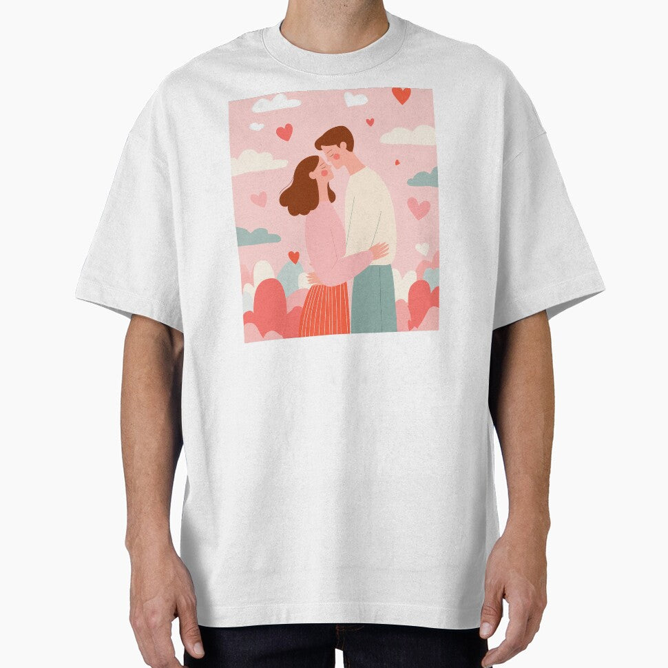 Sweet Valentine Couple Illustration by BobaBunny76 T-Shirts, Hoodie, Sweatshirt | BlankRebels.com (Image 1)