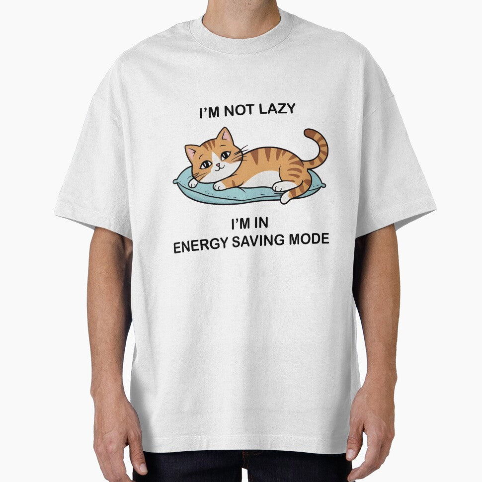 Energy Saving Cat Lover Design - Lazy Funny Cat by ZepGiftShop T-Shirts, Hoodie, Sweatshirt | BlankRebels.com (Image 1)