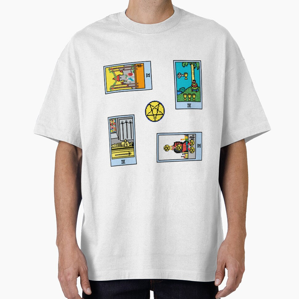 Pixel Waite Tarot Minor Arcana Fours - 77th Sticker Pack and Magnets by Pixel Waite T-Shirts, Hoodie, Sweatshirt (Image 1)