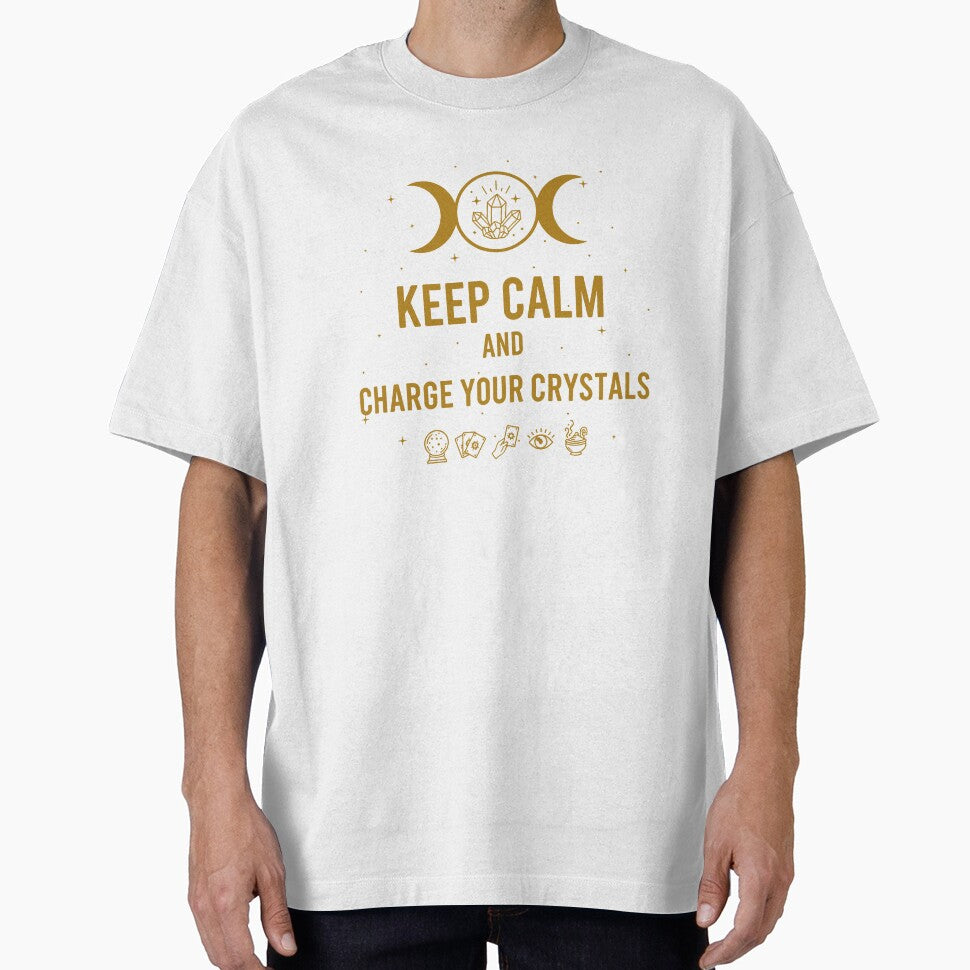 Keep Calm and Charge Your Crystals – Spiritual Moon Magic by WildWeave T-Shirts, Hoodie, Sweatshirt (Image 1)