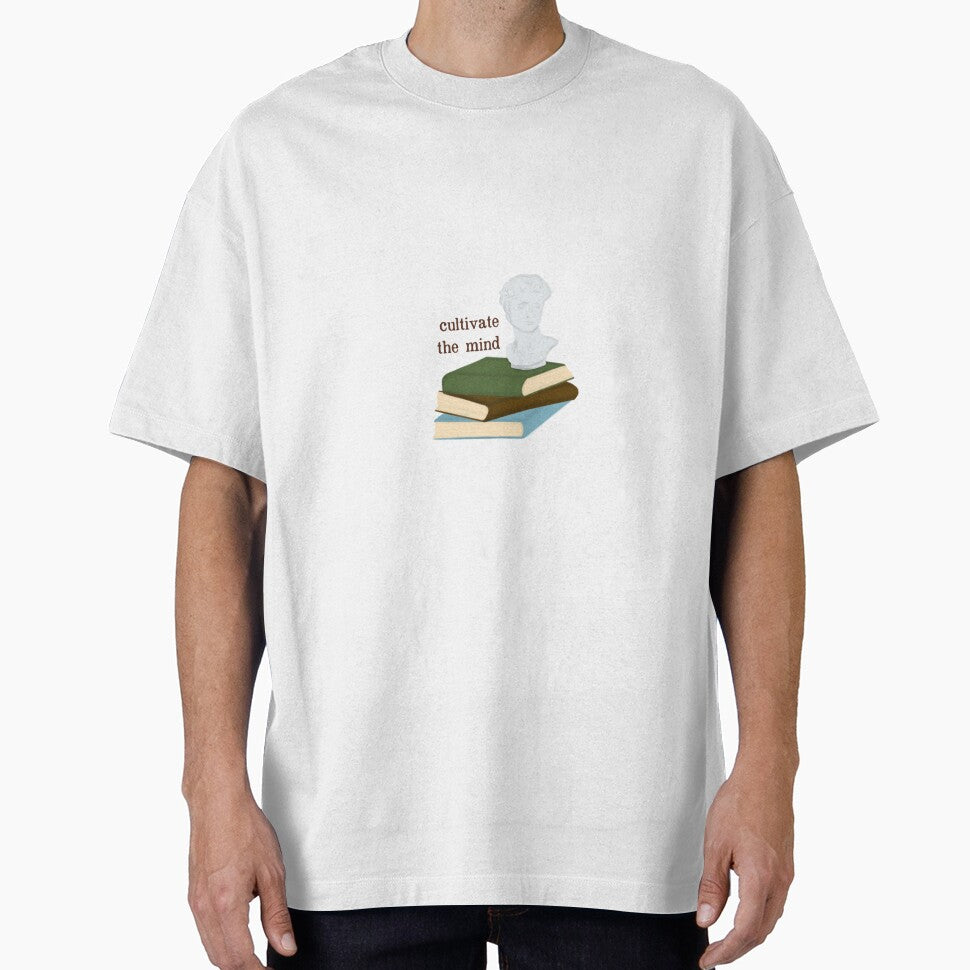 “Cultivate the Mind” Academia Book stack and Statue by bookishscarlett T-Shirts, Hoodie, Sweatshirt (Image 1)