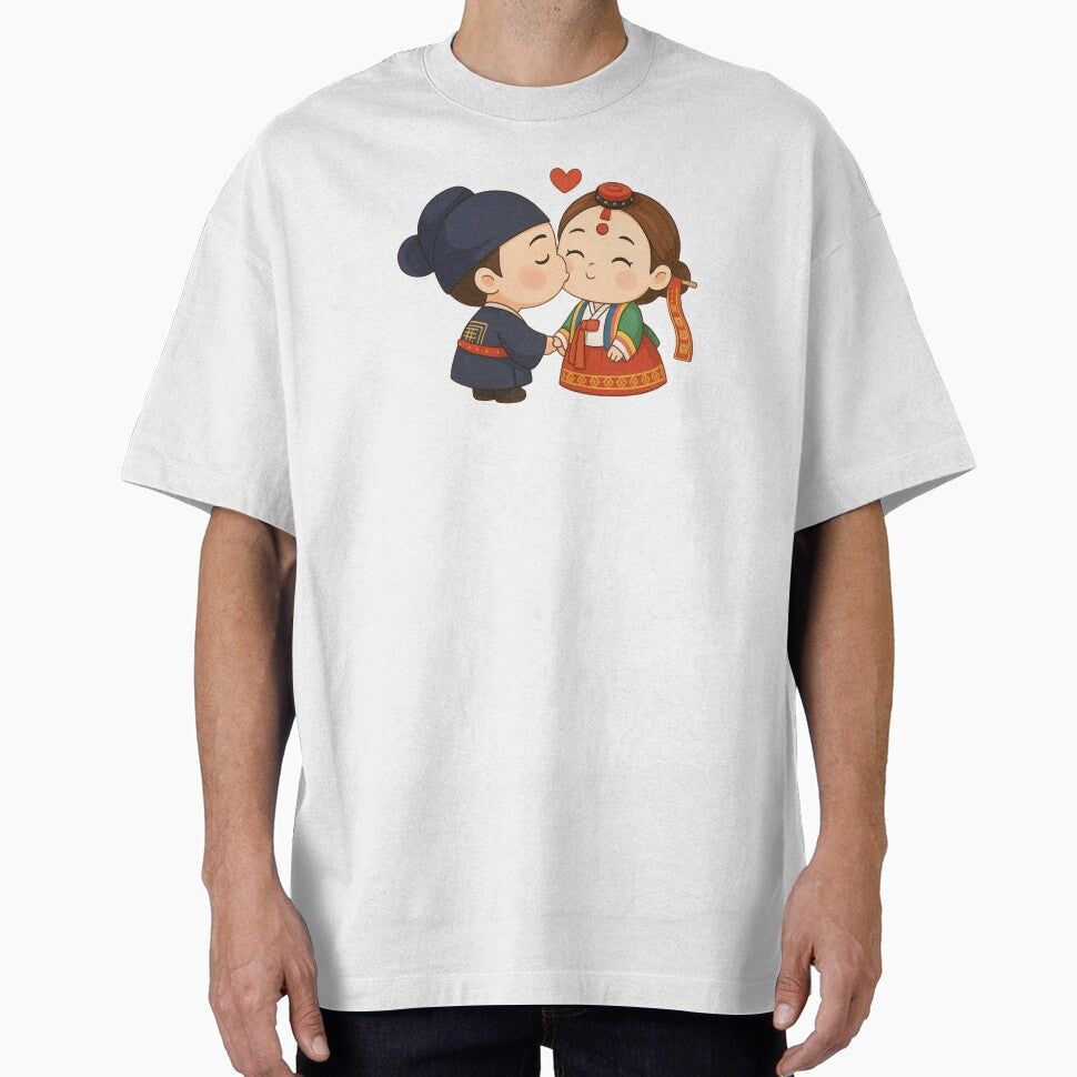 Cute Korean Hanbok Couple – Kawaii Love Illustration by mycreastyle T-Shirts, Hoodie, Sweatshirt | BlankRebels.com (Image 1)