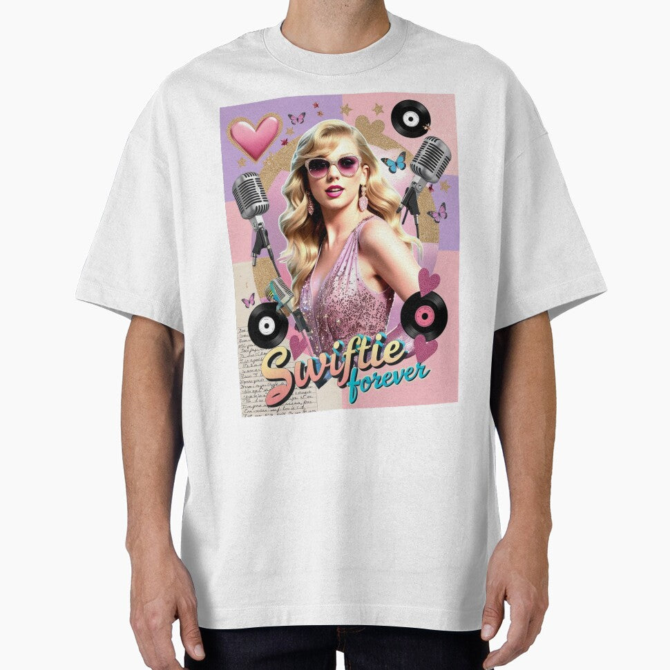 Swiftie Forever – Taylor-Inspired Aesthetic Collage Design | Vinyl Era Tour Poster & Sticker by zevorgue... (Image 1)