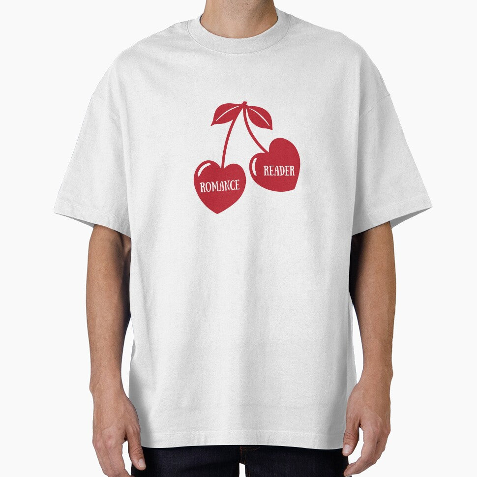 Cherry Heart Romance Reader | Bookish Sticker by Liketheaward T-Shirts, Hoodie, Sweatshirt | BlankRebels.com (Image 1)